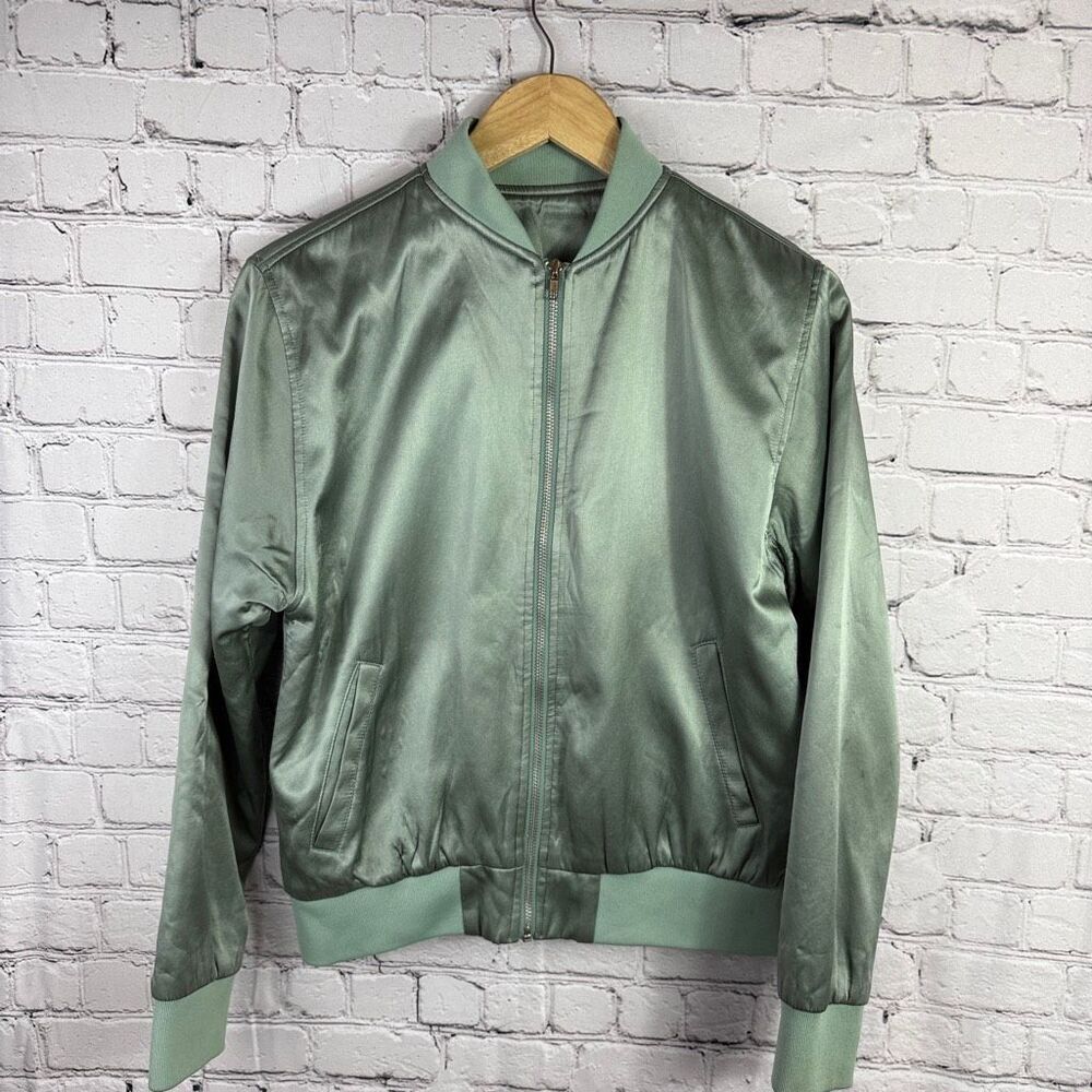 M.A.P. The Brand Satin Embroidered Bomber Jacket Small  J